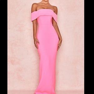House of CB Pink Dress off-shoulder Small